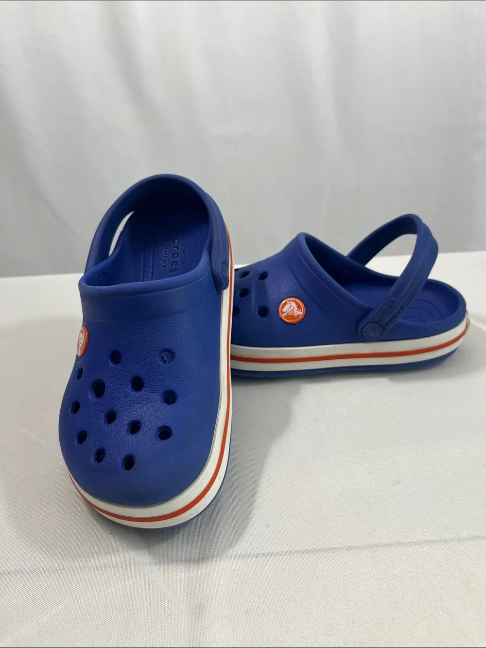Crocs Crocband Clog Sandals Waterproof Blue/White/Orange Child’s 12